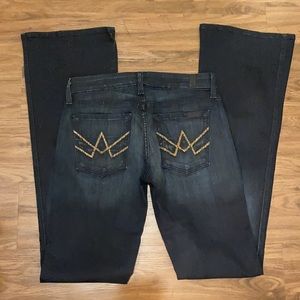 7 for all mankind “A” pocket dark wash jeans